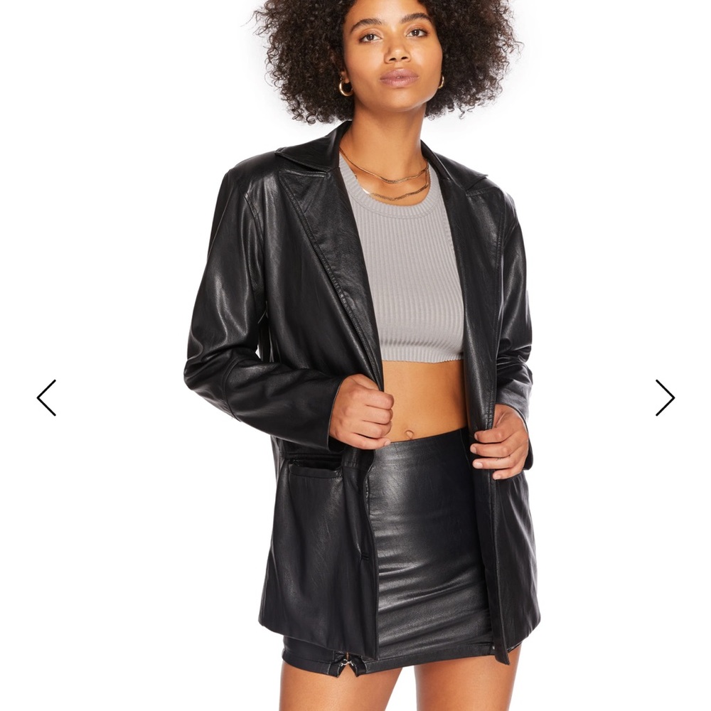 Steele vegan leather oversized blazer